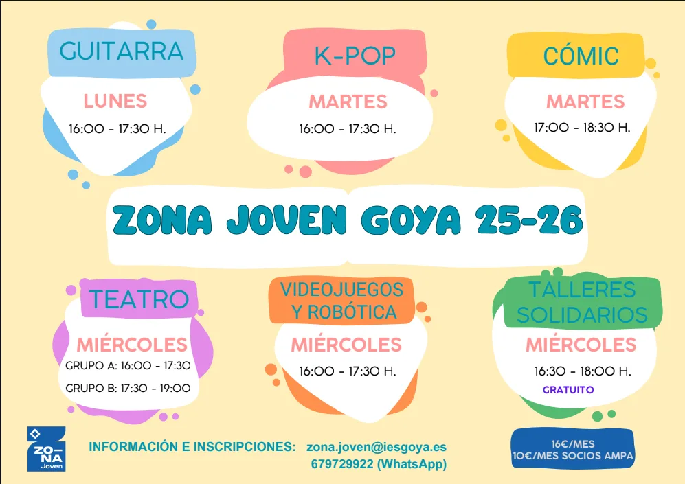 Actividades Zona Joven Goya