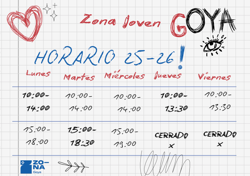 horarios zona joven ies goya